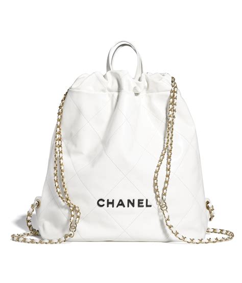 chanel 22 backpack white